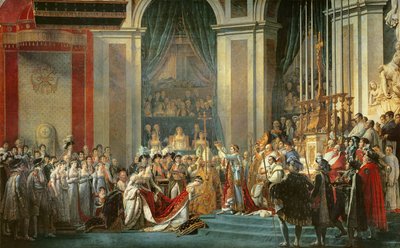 The Consecration of the Emperor Napoleon and the Coronation of the Empress Josephine by Pope Pius VII, 2nd December 1804, 1806-7 by Jacques Louis David